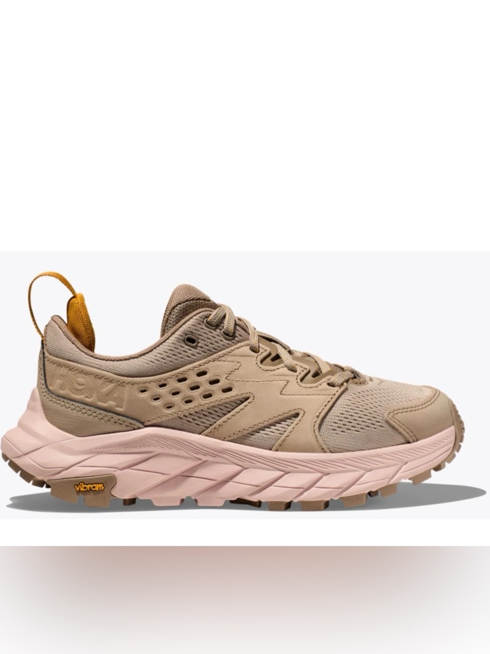 New HOKA Anacapa Breeze Low Trail Sneaker Oxford Tan/Peach Whip 7